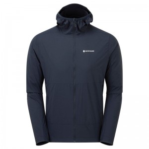 Dark Blue Men's Montane Featherlite Hooded Windproof Jackets | AYJ7638GX