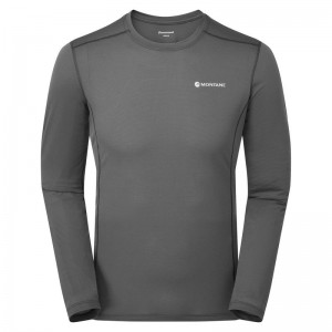 Dark Grey Men's Montane Dart Lite Long Sleeve T Shirts | NLE8213DW
