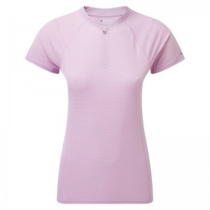 Grey Purple Women's Montane Dart Nano Zip T Shirts | QSK7079ZR