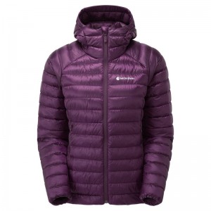Purple Women's Montane Anti-Freeze Hooded Down Jackets | YZW4483HP