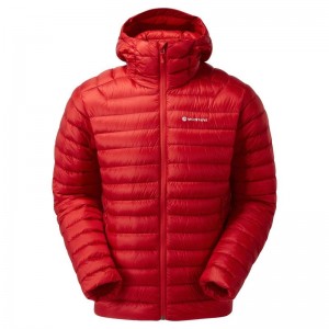Red Men's Montane Anti-Freeze Hooded Down Jackets | NFH6569RW