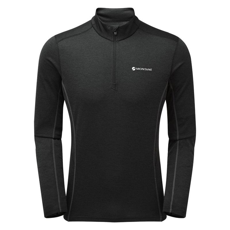 Black Men\'s Montane Dart Zip Neck T Shirts | UCD5786BV
