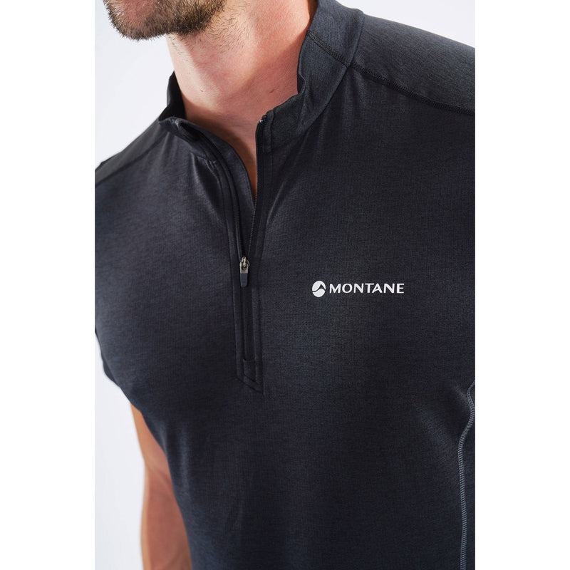 Black Men's Montane Dart Zip T Shirts | TWK6876UR