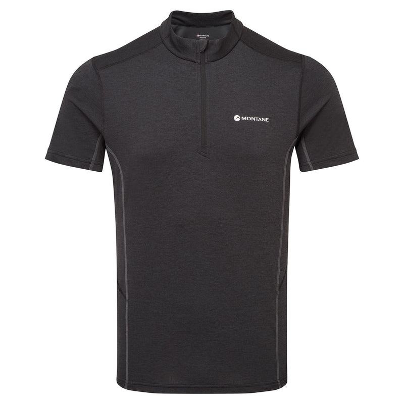 Black Men\'s Montane Dart Zip T Shirts | TWK6876UR