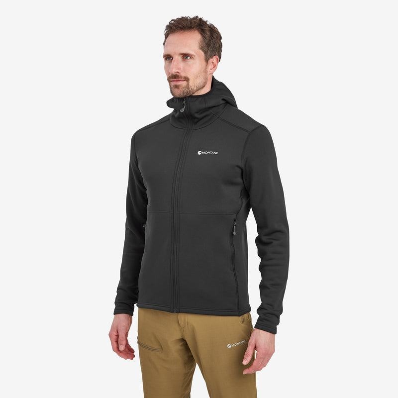 Black Men's Montane Fury Hooded Fleece Jackets | HQK5925FJ