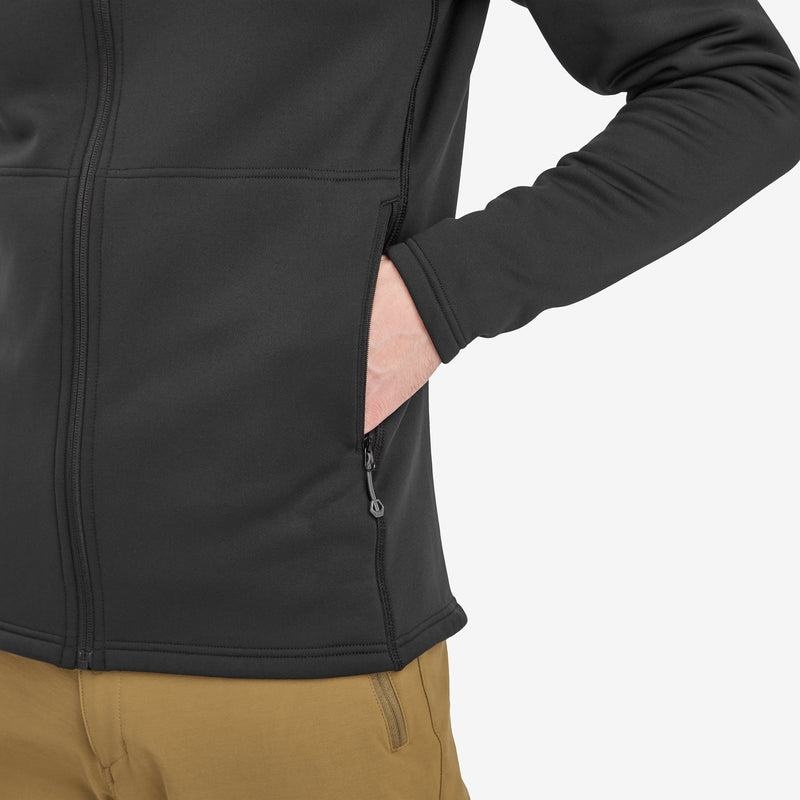 Black Men's Montane Fury Hooded Fleece Jackets | HQK5925FJ