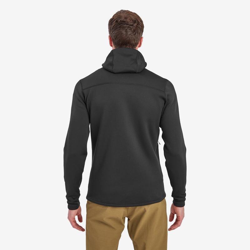 Black Men's Montane Fury Hooded Fleece Jackets | HQK5925FJ
