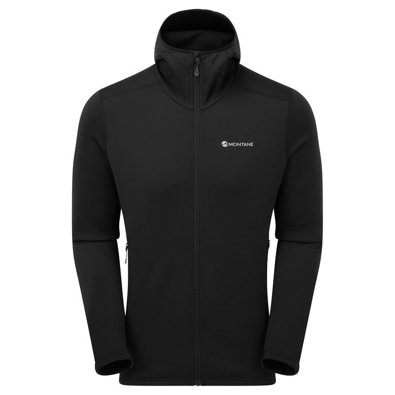 Black Men\'s Montane Fury Hooded Fleece Jackets | HQK5925FJ