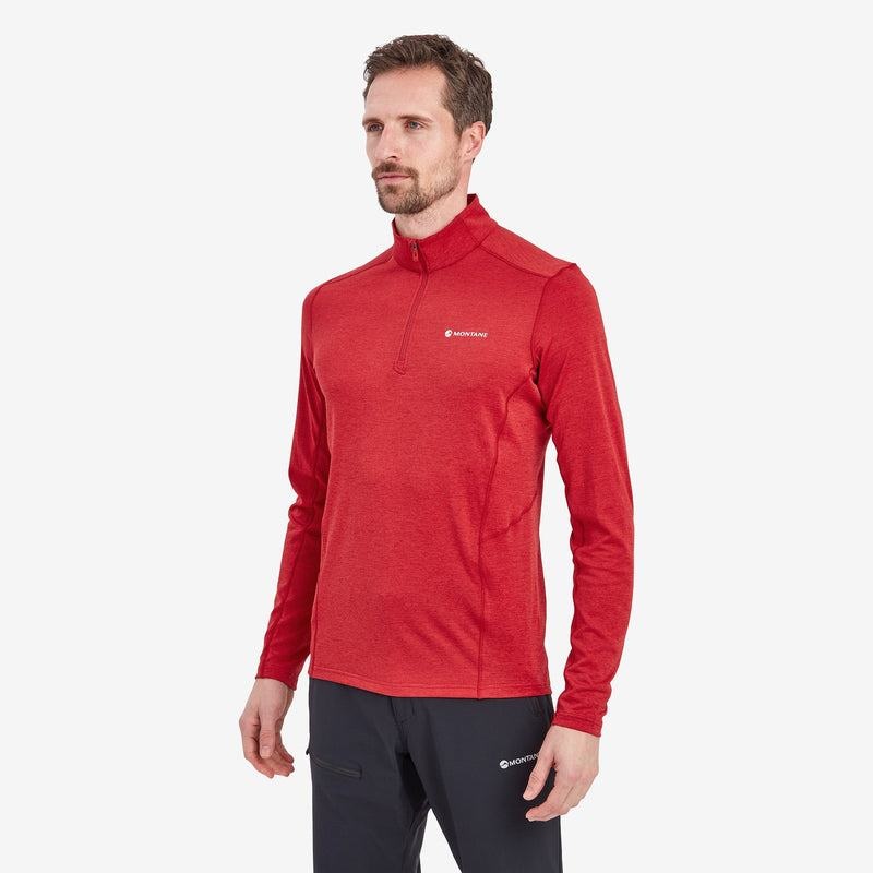Dark Red Men's Montane Dart Zip Neck T Shirts | DQN8282RB