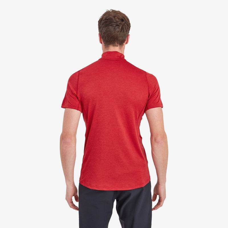 Dark Red Men's Montane Dart Zip T Shirts | FWT7679ME