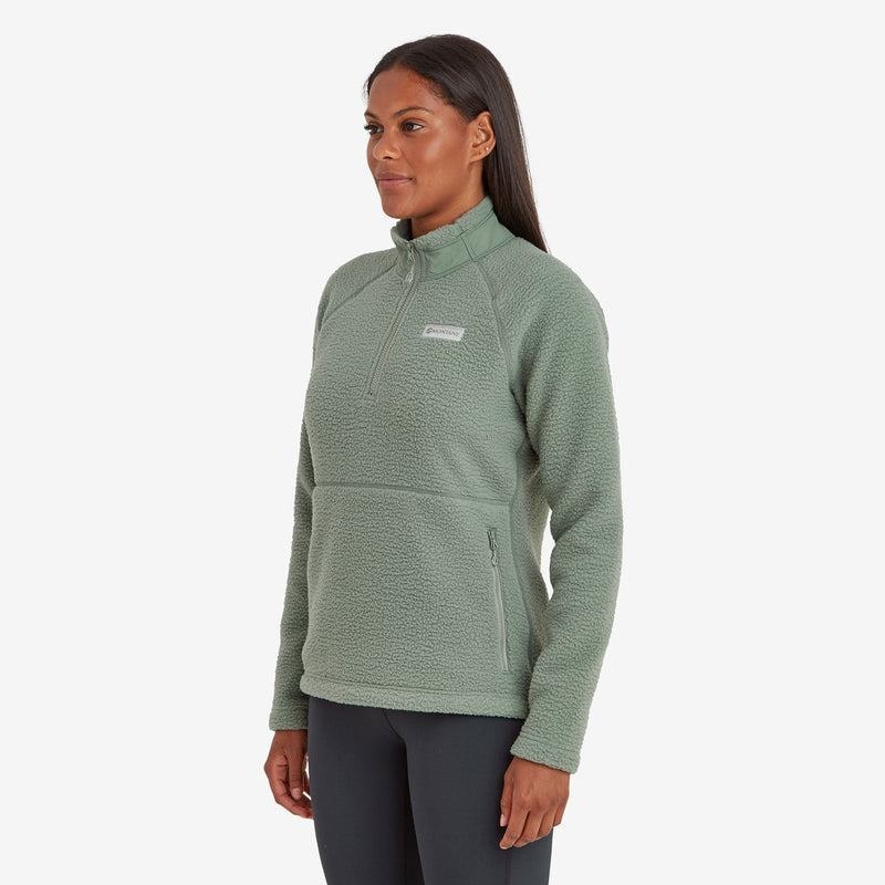 Grey Green Women's Montane Chonos Smock Pull On Fleece | XTP6829XS