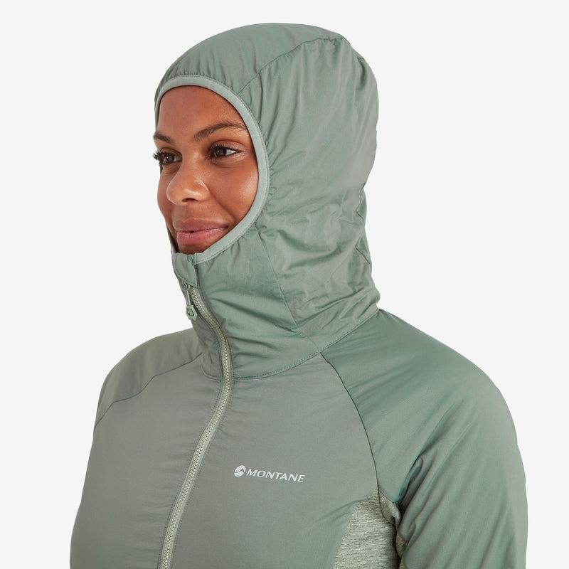 Grey Green Women's Montane Fireball Lite Hooded Insulated Jackets | QCD8437NH