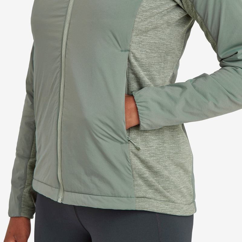 Grey Green Women's Montane Fireball Lite Hooded Insulated Jackets | QCD8437NH