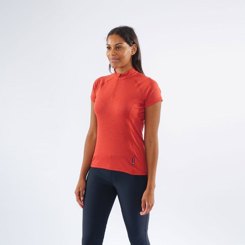 Orange Red Women's Montane Dart Zip T Shirts | DJJ3655JC