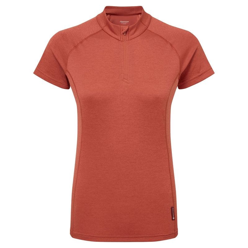 Orange Red Women\'s Montane Dart Zip T Shirts | DJJ3655JC